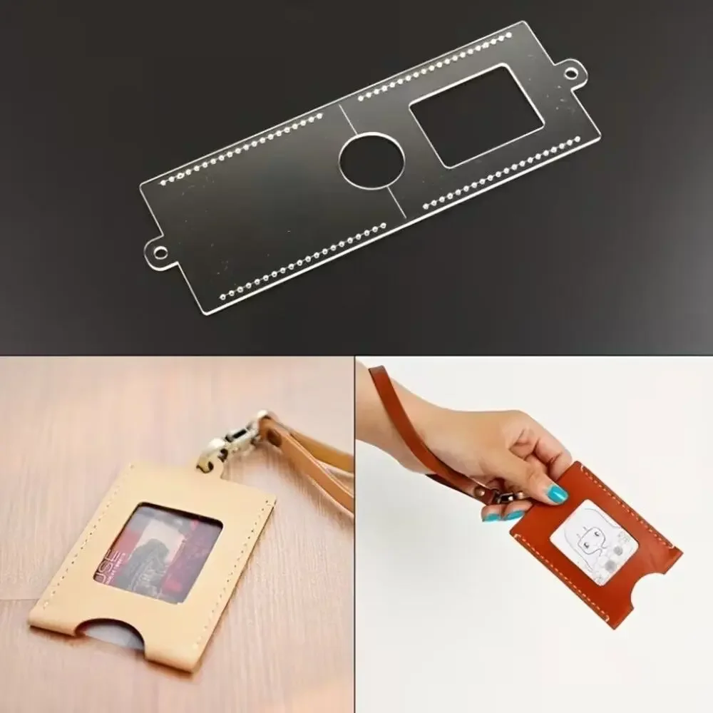 Acrylic Leather Template Luggage Tag or ID Badge 1pc Set Pre-Drilled Pattern New